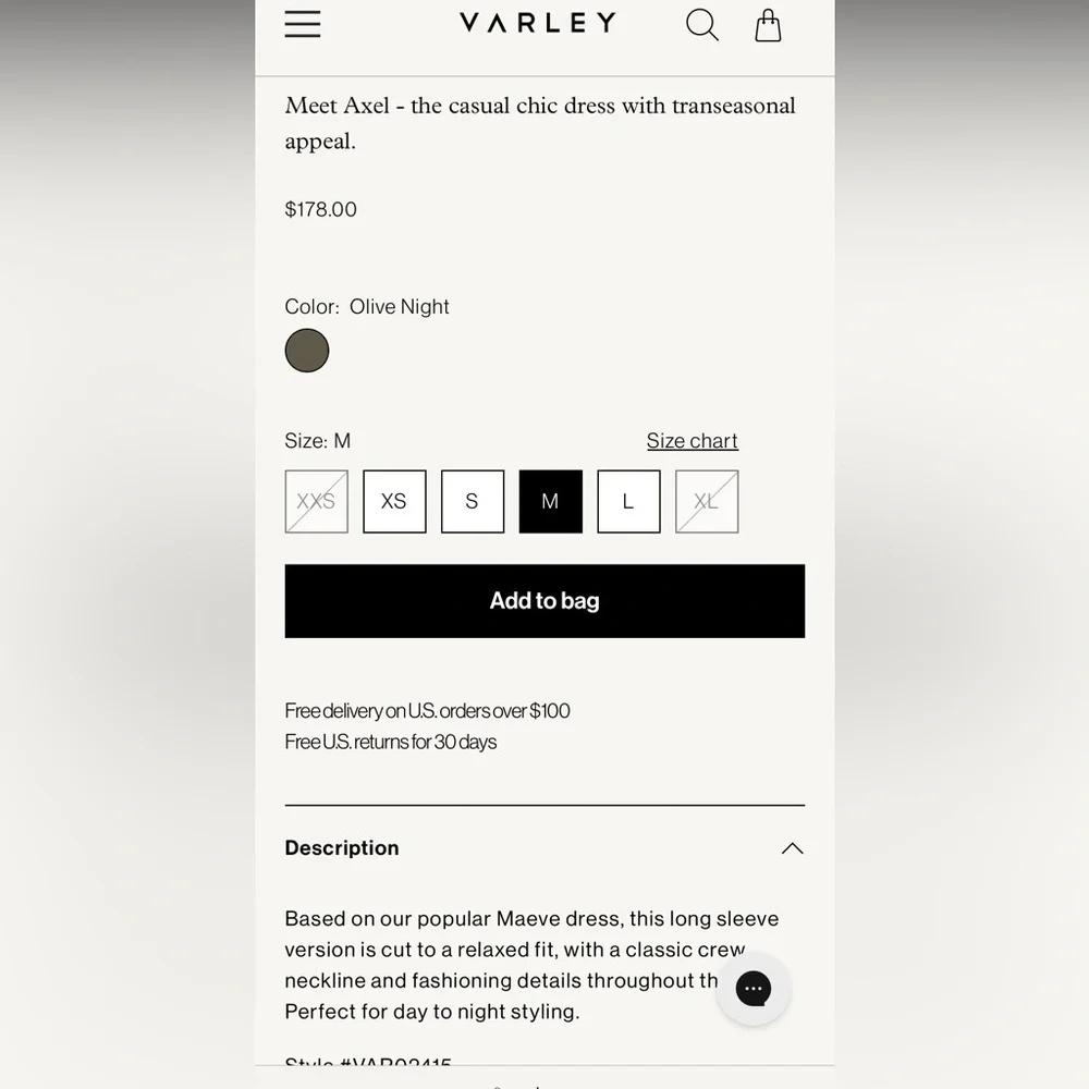 Varley Axel Rib Knit Midi Dress New With Tags - Picture 5 of 5